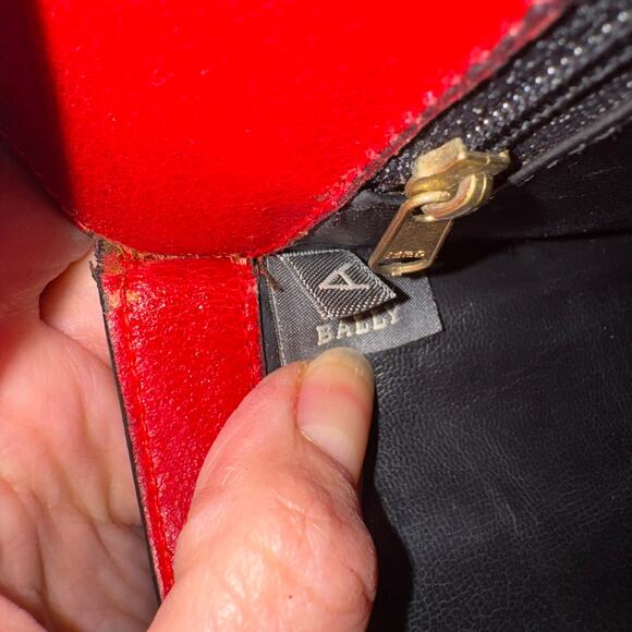 Rare Vintage Bally Kelly Style Croc Embossed Red Leather Handbag - Picture 10 of 14